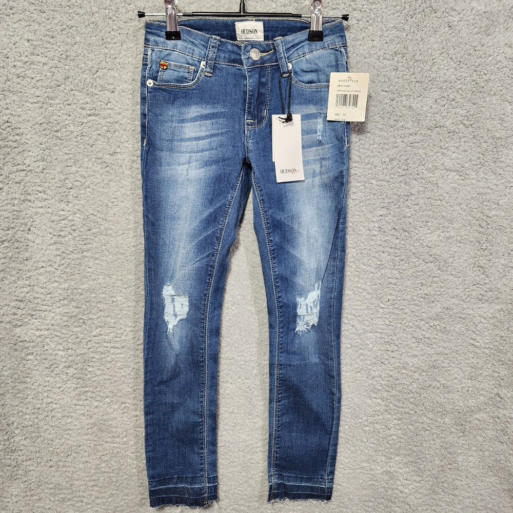 Hudson Christa Release Super Stretch Skinny Girls Jeans Vintage Blue Size 10 NWT